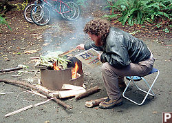 Mike Tending Fire